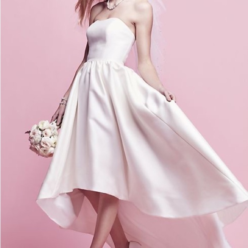 mikado high-low wedding dress